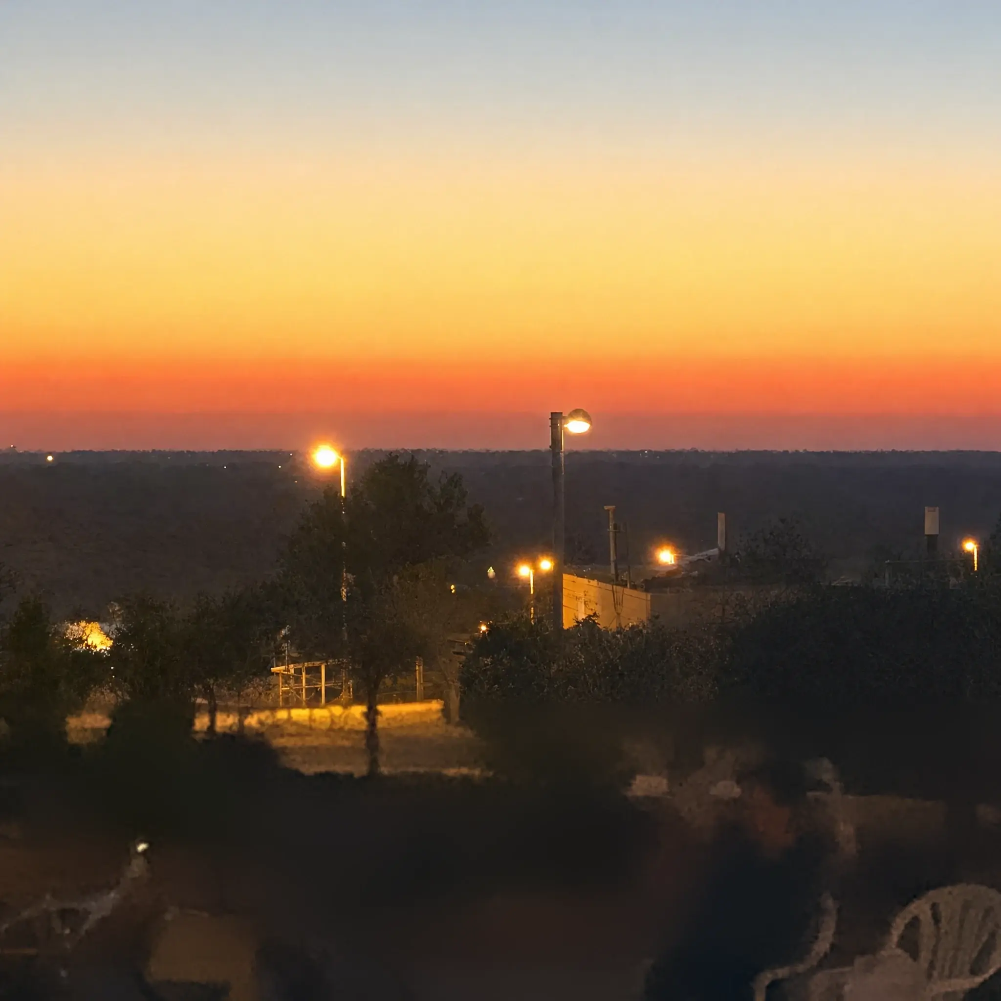 Village lights after sunset
