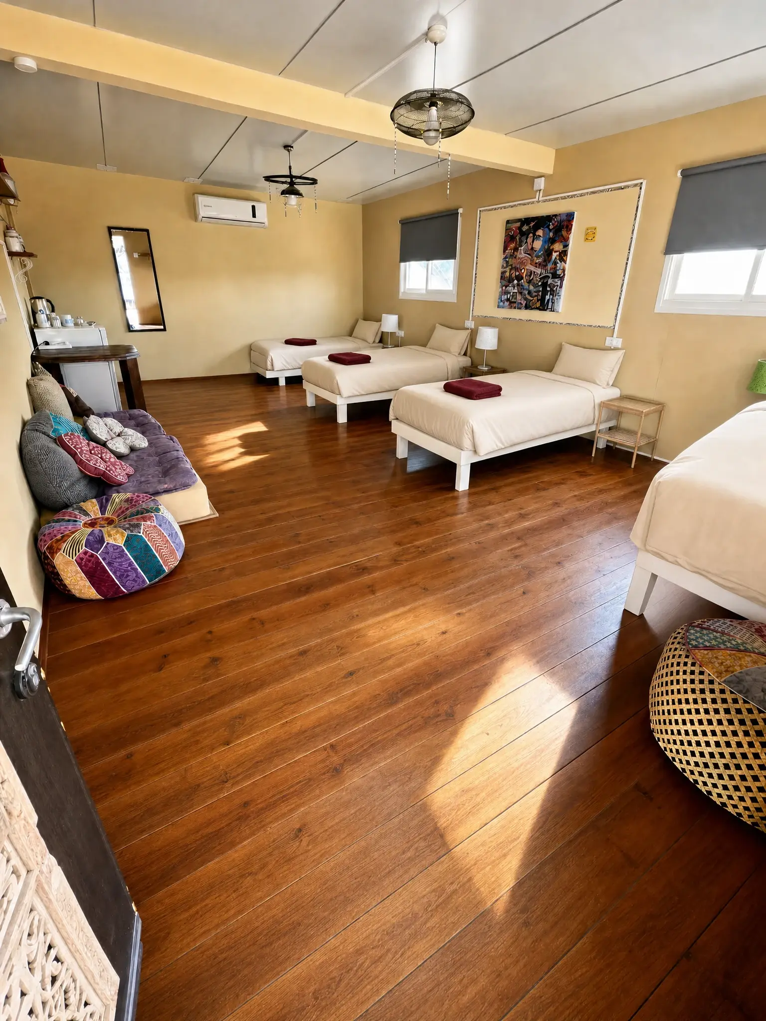 The Studio: morning light on the wooden floor